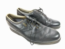 FootJoy Dryjoy Turfmasters Men&#39;s Golf Shoes Brogue Saddle Size 10 M Black - £23.64 GBP