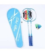 1 Pair Badminton Rackets for 2 Players + 2 Practice Shuttlecocks + Carry... - £15.62 GBP