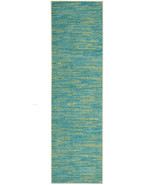 2&#39; X 6&#39; Blue And Green Abstract Non Skid Indoor Outdoor Runner Rug - €59,17 EUR