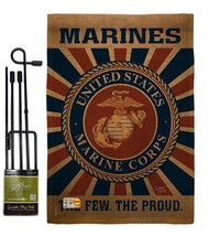 Marine Corps Burlap - Impressions Decorative Metal Garden Pole Flag Set GS108398 - £29.00 GBP