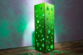 Cannabis Leaf Lamp | Green Marijuana Cannabis Leaves Weed CBD Night-Light - £31.44 GBP