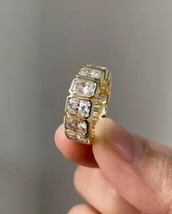 2Ct Emerald Cut Lab Created Diamond Full Eternity Ring 14K Yellow Gold Plated - $139.99