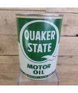 VTG Quaker State Motor Oil Can Empty Metal 1 Qt SAE 30 Opened #1 - $20.10 CAD