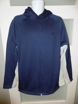 STARTER Blue/Gray Hooded Fleece Full Zip Jacket Coat Size L (42/44) Men&#39;s - $20.00