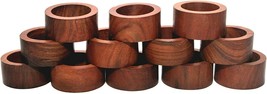 1.5&quot; Wooden Napkin Ring Holders Handcrafted Naturals Wood Set of 12 Rings Gift - £59.28 GBP