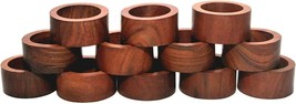 1.5&quot; Wooden Napkin Ring Holders Handcrafted Naturals Wood Set of 12 Rings Gift - £55.71 GBP