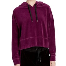 Calvin Klein solid purple velour Performance group drawstring hoodie NEW... - £30.32 GBP