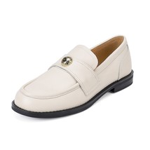 Genuine Leather Cowhide Women Flat Shoes Cozy Slip-On Solid Loafers Casual Walk  - £96.61 GBP