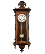 Circa 1887 Antique Vintage Mechanical Wooden Wall Clock Viennese Regulator  - $550.00