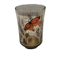 Libbey Libby Tawny Garden Juice Glasses Monarch Butterfly Wheat Brown 6 oz Vtg - £4.81 GBP