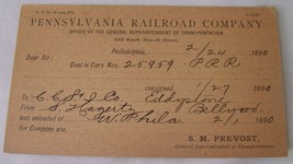 1890 Antique Pennsylvania Railroad Prr Coal Transport Postcard To Coalport Pa - £7.82 GBP