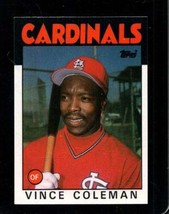 1986 Topps #370 Vince Coleman Nmmt (Rc) Cardinals (WAX-BACK) - £2.68 GBP