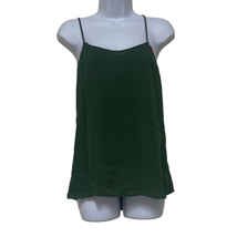 Parker Womens XS 100% Silk Tank Top Green V Neck Sleeveless Keyhole Neck... - $23.36
