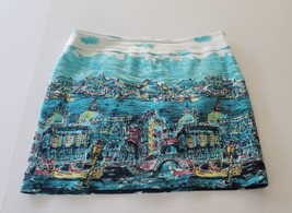 Talbots Pencil Skirt Womens 16P Venice Italy Canal Cityscape Art-To-Wear Lined  - £19.71 GBP