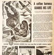 1944 US Rubber Company Paratroopers Advertisement WW2 Era Cotton Harness... - $29.99