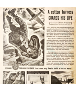 1944 US Rubber Company Paratroopers Advertisement WW2 Era Cotton Harness... - $554.45 MXN