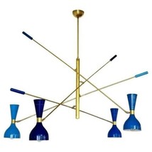 Adjustable 4 Lights Stilnovo Chandeliers Sputnik Ceiling Light Fixture Brass - £491.58 GBP