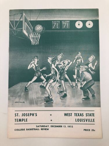 December 13 1952 St. Joseph vs West Texas State College Basketball Review - $14.20