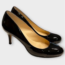 L.K. BENNETT black patent almond toe stiletto heels size 41 / US Size 10 - £61.02 GBP
