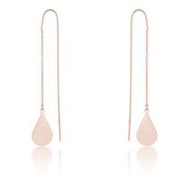 Precious Stars Rose Goldtone Teardrop 2.5&quot; Threader Earrings - $21.00