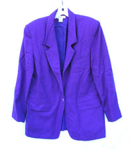 Talbots Vintage Blazer Bright Purple Wool Blazer Jacket Womens Size 10 H... - $28.49