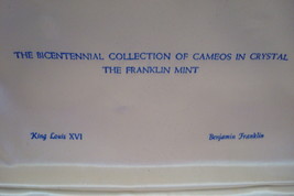 Franklin Mint / Baccarat Crystal Pair of Cameos, 1975 in box - £67.11 GBP