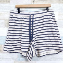 Old Navy Cali Fleece Beach Short Blue Cream Striped Loungewear Comfort Womens XL - £13.30 GBP