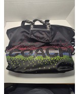 Coach Black Satin Rhinestone Tote Bag C0969-13841 Leather Trim NWOT  RARE - $257.39