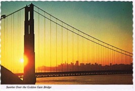 California Postcard San Francisco Sunrise Over Golden Gate Bridge - $2.16