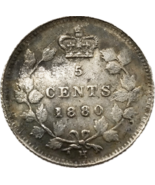 Kanada 5 Cents 1880 - Queen Victoria Laureate Portrait (Restrike Issue) - $18.69 CAD