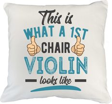 Make Your Mark Design Violin Player White Pillow Cover for Musician &amp; Instrument - £19.73 GBP+