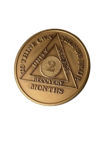 2 Month AA Medallion Bronze Serenity Prayer Sobriety Chip - Tokens ...