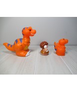 Fisher Price little people Orange T-Rex Dinosaur set caveman mom baby - £19.37 GBP