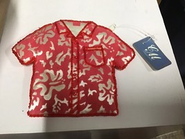 keychain key ring chain coin purse Hawaiian shirt beaded red - $122.76 MXN