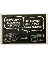 1944 Star Double Edge Razor Blades Advertisement Shaving Hair Hygiene F8A - $254.45 MXN