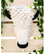 Ebros Sacred Lightning White Buffalo Wall Decor 18&quot;H Faux Bison Head Tax... - $122.54 CAD