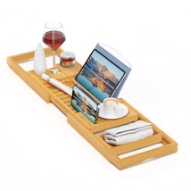 Luxury Bathtub Caddy Tray?Bamboo Bathtub Tray Caddy - Wood Bath Tray Expandable? - $35.99