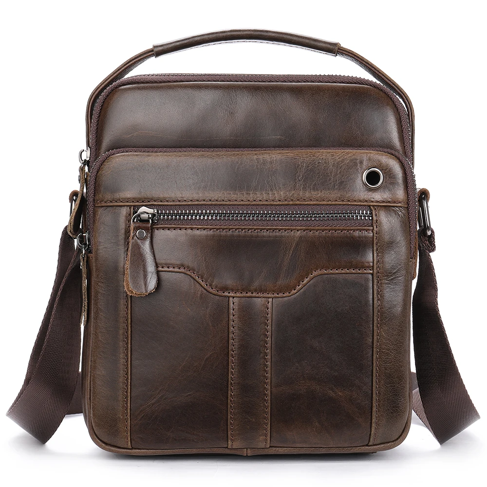 WESTAL Men&#39;s Bag Genuine Leather Shoulder Bag Husband Mid Party Bag for ... - $88.93