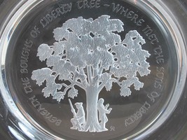 large Liberty tree glass tray etched - $68.31