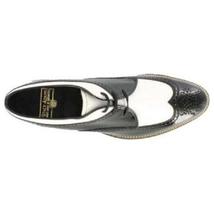 Stacy Adams Men's Shoes Dayton Black White Wingtip Oxford Leather 00605-21 Shiny image 5