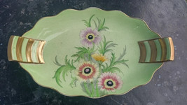 old ceramic pottery center. Carlton Ware Green color with flowers - £70.43 GBP