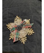 Holiday Christmas Handmade Snowflake Bow Ornament Decoration 3 Inch - $13.72 CAD