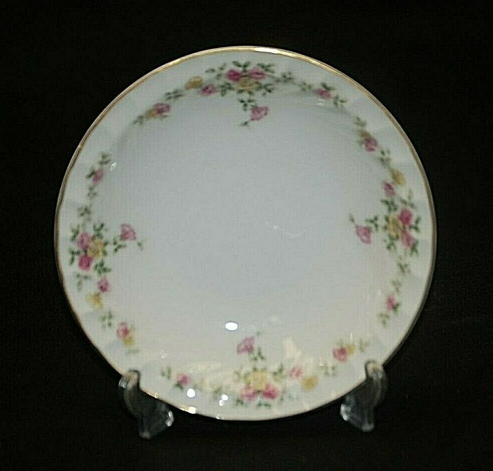 Primary image for Picadilly Harmony House China 5-5/8" Fruit Dessert Bowl Pink Yellow Roses Swirl