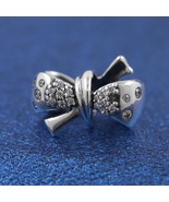 925 Sterling silver Sparkling Bow Charm   793442C01 - $27.30 CAD