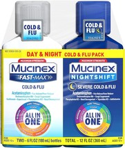 MUCINEX Day &amp; Night Cold Flu Pack Maximum Strength (2x6 FL OZ) Exp:04/2025 - £11.78 GBP