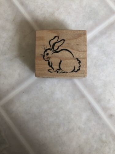 PSX Bunny Rabbit C-2401 Animal Small Wood Mounted Rubber Stamp 1997 - $8.46