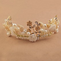 Le Liin Mermaid Headband Pearl Shell Crown for Bridesmaid Beach Wedding Hair Acc - £19.05 GBP