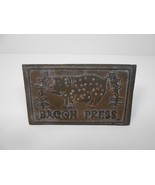 Bacon Press Cast Iron  With Pig, Wood Handle Grill Pressing Steak Cookin... - $9.46