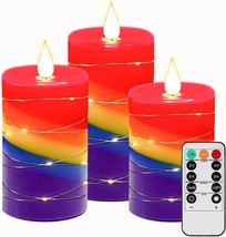 Flameless Candle with Remote Control Battery Powered LED Candl (3 Pack,4&quot;,5&quot;,6&quot;) - £11.59 GBP