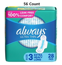 Always Ultra Thin Feminine Pads Women Size 3 Extra Long Super Absorbency... - $26.35